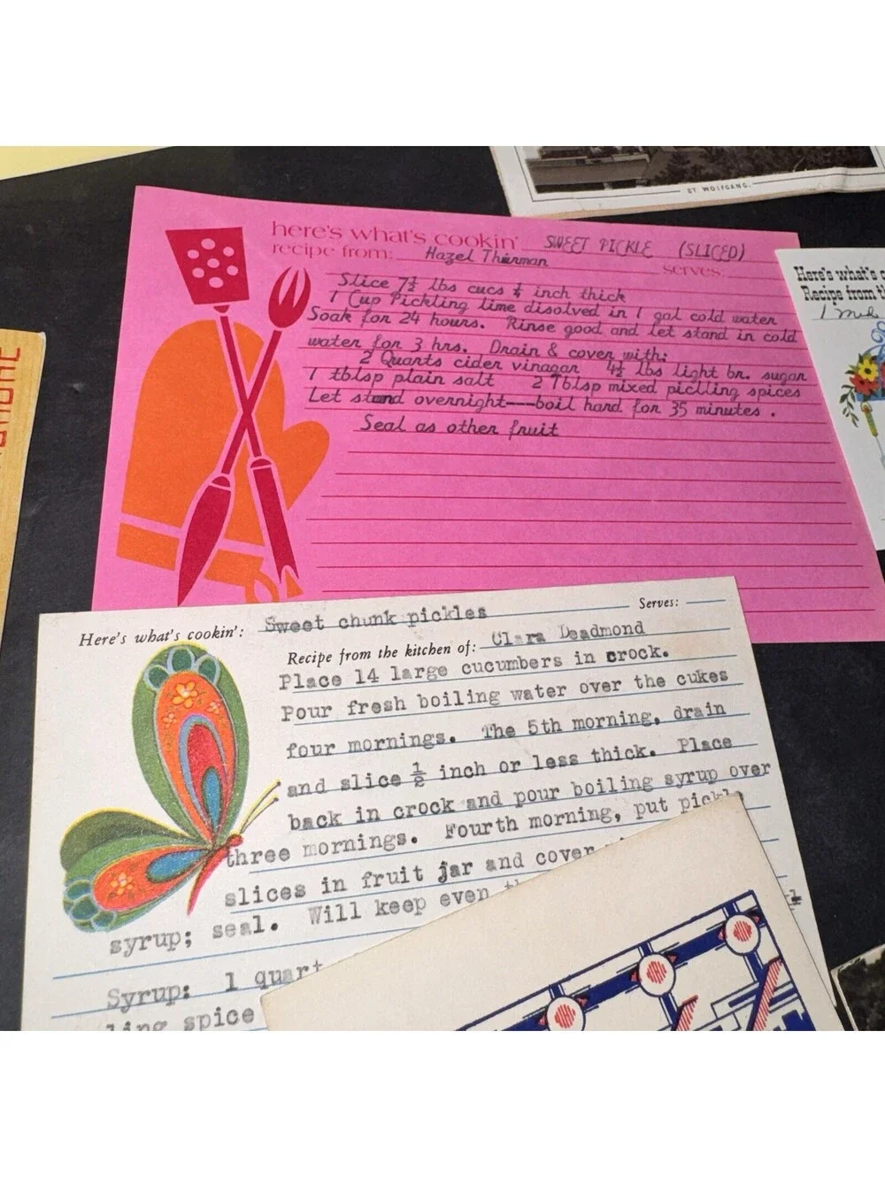 Vintage Ephemera Lot Photos Postcards Recipe Cards Keepsake Box Memories